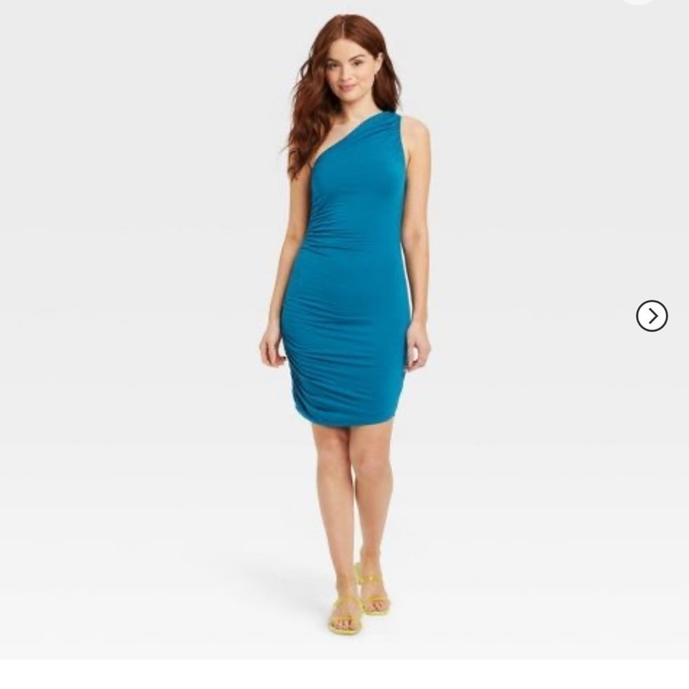 NWT A New Day Ruched Knit One Shoulder Mini Dress Size Medium